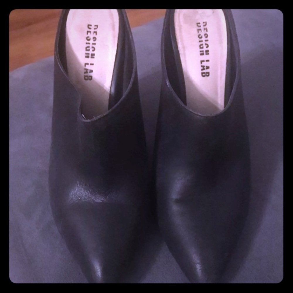 Black Leather Clogs